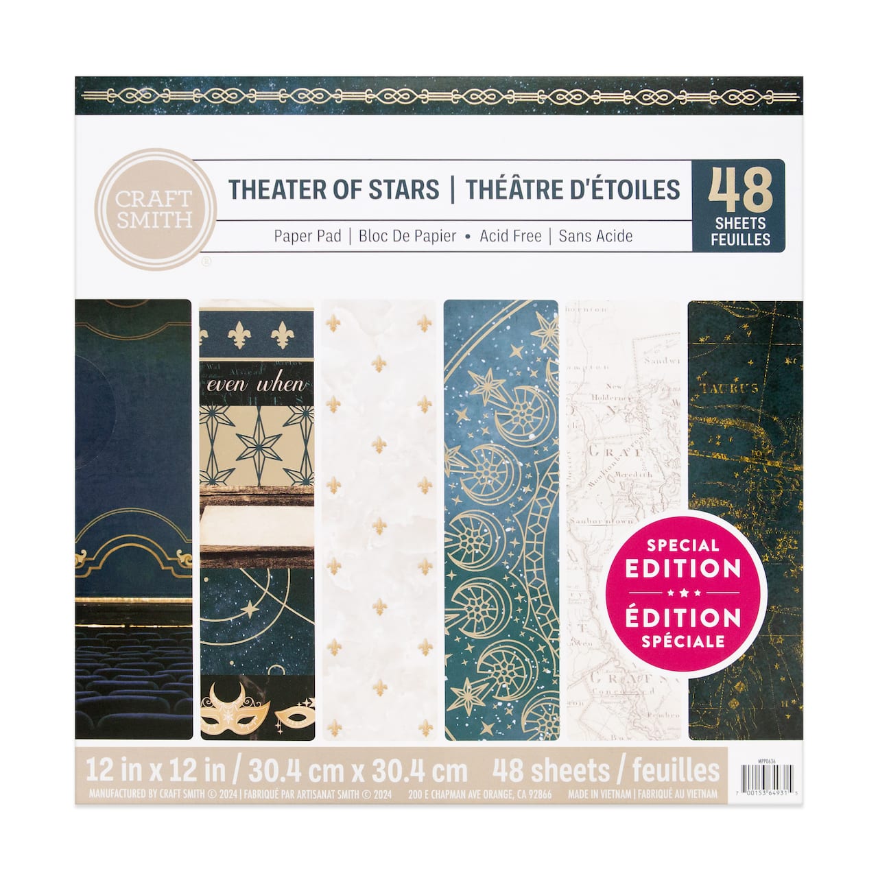Craft Smith Theater of Stars Paper Pad, 12&#x22; x 12&#x22;